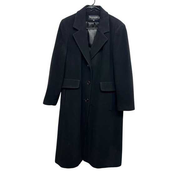 Forecaster Boston Women's 14P Black Lambswool Cashmere Overcoat Winter Classic - Picture 1 of 12